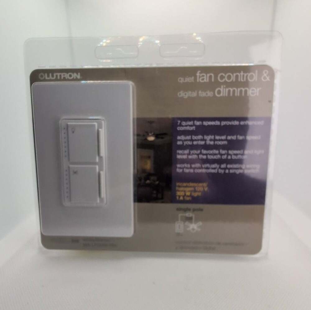 Lutron Maestro Quiet Fan Control and Digital Fade Dimmer MA-LFQHW-WH White